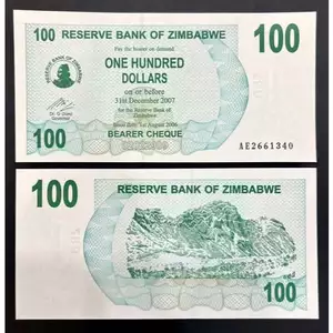100 Dollars 2006 MỚI Zimbabwe