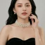 N485 choker, dây chuyền cưới, vòng cổ cưới , dây chuyền mang áo dài hạt Ngọc hạt trai 8mm 14mm sang trọng