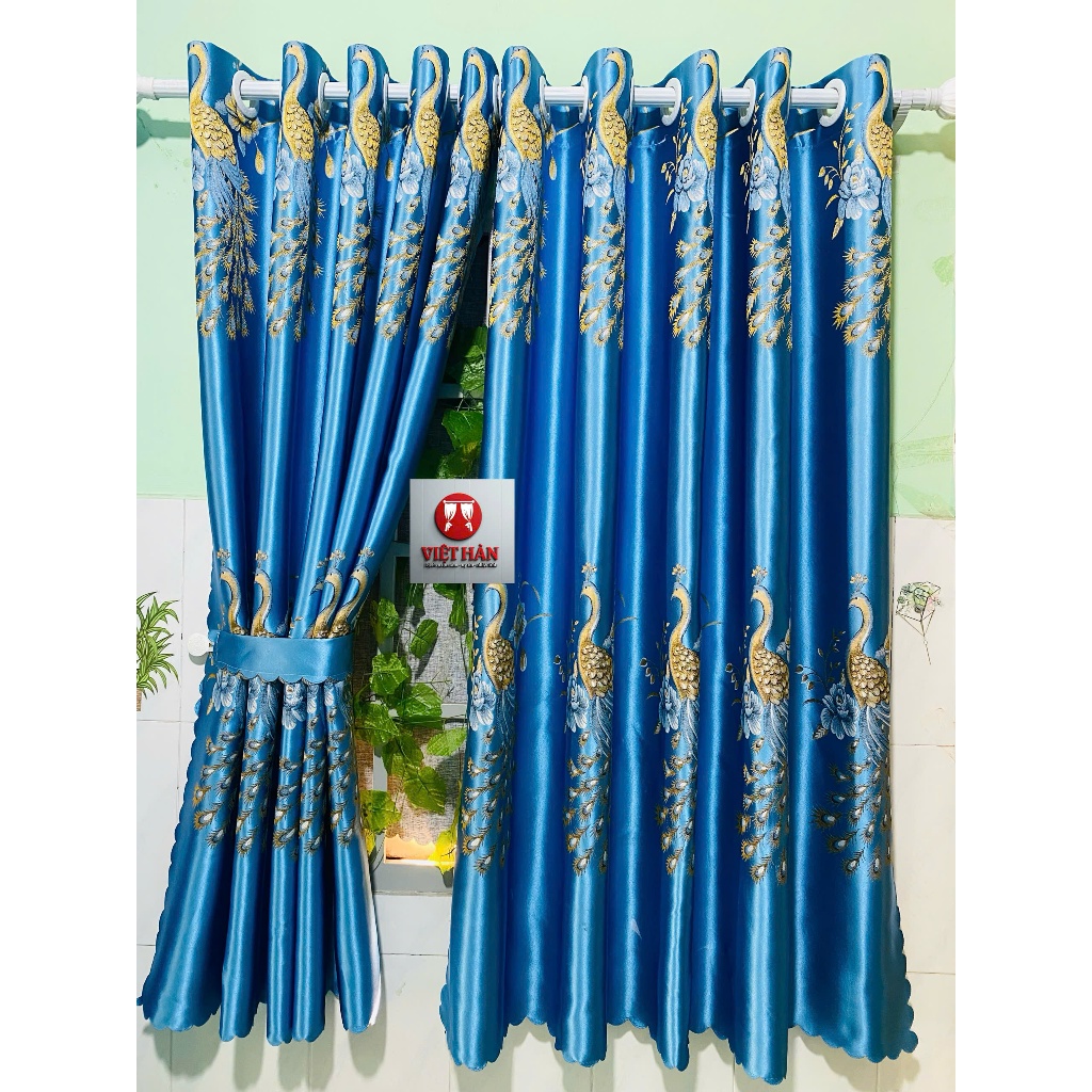 1 TẤM GẤM 3D CON CÔNG MÀU XANH CON CÔNG  CHƯA CÓ CÂY TREO - TREO 1 TẤM MUA 1 TẤM _TREO 2 TẤM MUA 2 TẤM RÈM CỬA VIỆT HÀN