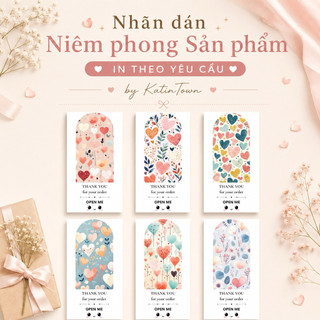 [KatinTown] Set 12 Nhãn Dán Decal Niên Phong Chủ Đề Trái Tim Open Me 6x13cm Chống Nước Màu Sắc Đẹp