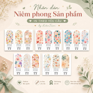 [KatinTown] Set 12 Nhãn Dán Decal Niên Phong Chủ Đề Hoa Open Me 6x13cm Chống Nước Màu Sắc Đẹp