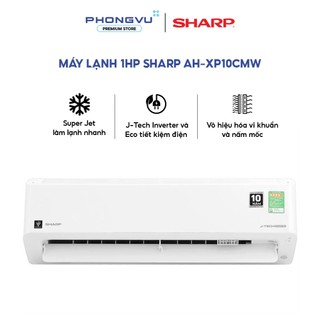 AH-XP10CMW - Máy Lạnh Sharp Inverter 1HP AH-XP10CMW 9000BTU Plasmacluster Ion J-Tech Inverter Super Jet Coanda