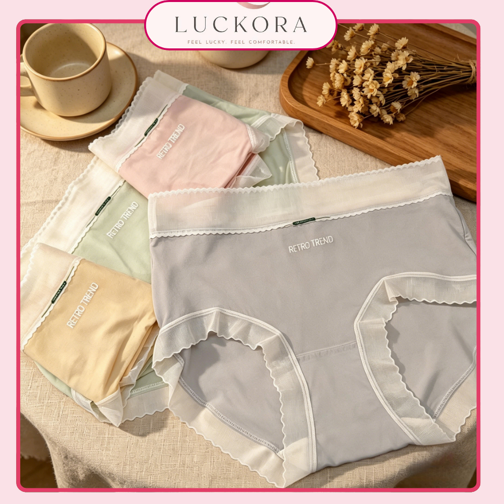 [COMBO5]Quần Lót Nữ Không Đường May Retro Trend - Chất Liệu Mềm Mịn, Thấm Hút Tốt, Co Giãn 4 Chiều LUCKORA