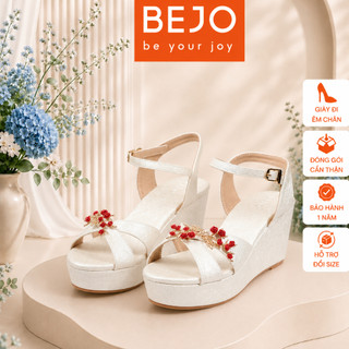 Giày Cao Gót Nữ Cao Cấp BEJO W06.03 Đính Nụ Tầm Xuân Sang Trọng - Giày Cưới Cô Dâu Đi Êm Chân