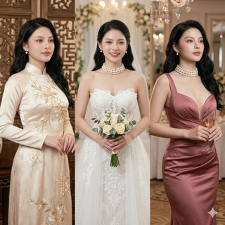 [ DAISYN ] N485 choker, dây chuyền cưới, vòng cổ cưới ,  dây chuyền mang áo dài hạt Ngọc hạt trai 8mm 14mm sang trọng