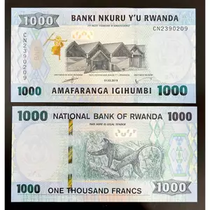 SƯU TẦM XƯA 1000 Francs 2019 MƠI Rwanda