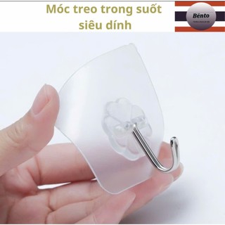Móc dán tường siêu dính trong suốt treo đồ mọi vị trí phòng tắm, phòng bếp......