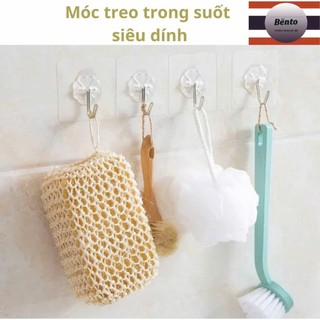 Móc dán tường siêu dính trong suốt treo đồ mọi vị trí phòng tắm, phòng bếp......