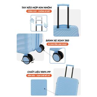 [COMBO MỚI] 2 Vali Kéo MIAvn Larita SARON - Size 20/24/28 inch - 2 Ngăn Lưới, Nhựa PP Bền Bỉ, Khóa TSA Bảo Mật Cao