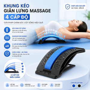 Khung Kéo Giãn Lưng Massage 4 Cấp Độ, Dụng Cụ Nắn Chỉnh Cột Sống Lưng Thư Giãn Giảm Đau Mỏi Tại Nhà