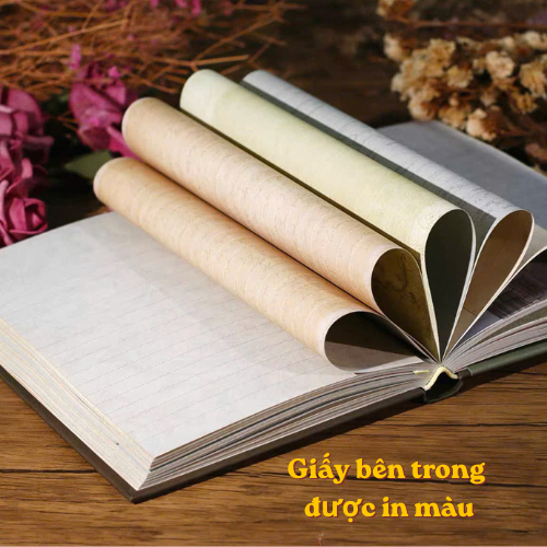 Sổ Bìa Cứng A5, Sổ Bìa Dập Nổi Phong Cách Cổ Điển, Sổ Tay Quà Tặng 256 Trang Giấy In Màu Theo Chủ Đề