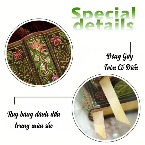 Sổ Bìa Cứng A5, Sổ Bìa Dập Nổi Phong Cách Cổ Điển, Sổ Tay Quà Tặng 256 Trang Giấy In Màu Theo Chủ Đề