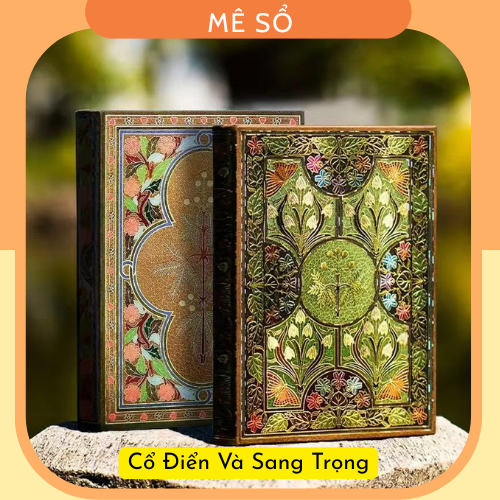 Sổ Bìa Cứng A5, Sổ Bìa Dập Nổi Phong Cách Cổ Điển, Sổ Tay Quà Tặng 256 Trang Giấy In Màu Theo Chủ Đề