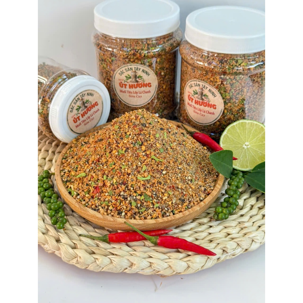 Muối tiêu  LỐP LÁ CHANH siêu cay ( Chay mặn đều dùng được ) _ Đặc sản tây ninh