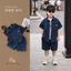 Bộ jeans cộc bé trai, bộ bò phong cách Hàn Quốc cá tính cho bé Bernie
