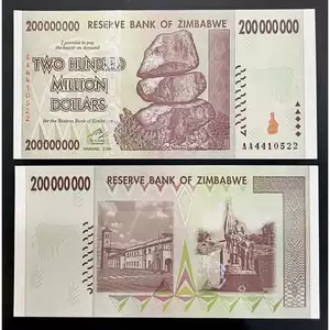 SƯU TẦM XƯA Zimbabwe 200 Million Doll.ars 2008