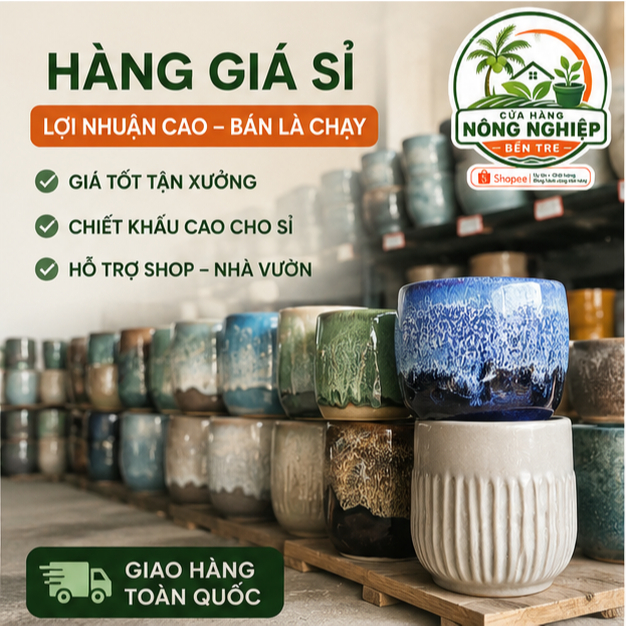 (Giá Sỉ ) Chậu Gốm Bát Tràng Mini Trồng Sen Đá, Xương Rồng - Chậu Decor Để Bàn Handmade Cao Cấp