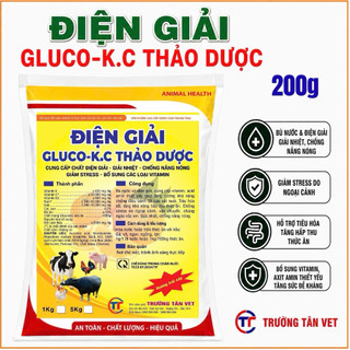 ĐIỆN GIẢI - GLUCO-K.C THẢO DƯỢC gói 200g .Chống Nóng, Giải Nhiệt, tăng đề kháng, giảm Stress