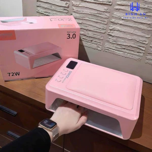 Máy Hơ Gel T8 Màu Hồng Loại 1, Hơ Móng Gel Nail T8 Cao Cấp 72W- 60 Bóng Led, Khoang Rộng Hơ Được Cả 2 Tay [ Bình An ]