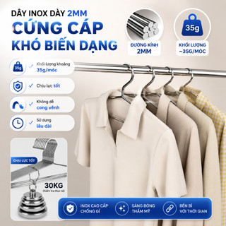 [ Hỏa tốc - Loại tốt ] Combo 50 Móc Inox 304 Treo Quần Áo, Móc Inox dày 2mm, Chống Gỉ, Siêu Bền Lâu Dài