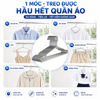 [ Hỏa tốc - Loại tốt ] Combo 50 Móc Inox 304 Treo Quần Áo, Móc Inox dày 2mm, Chống Gỉ, Siêu Bền Lâu Dài