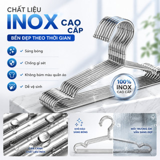 [ Hỏa tốc - Loại tốt ] Combo 50 Móc Inox 304 Treo Quần Áo, Móc Inox dày 2mm, Chống Gỉ, Siêu Bền Lâu Dài