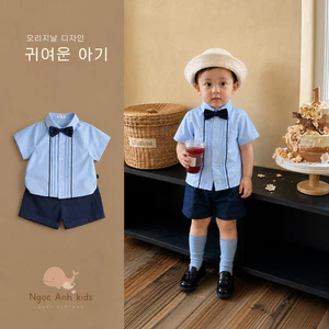 Bộ sơ mi xếp ly công tử 3 chi tiết, bộ sơ mi công tử cộc tay phong cách Hàn Quốc