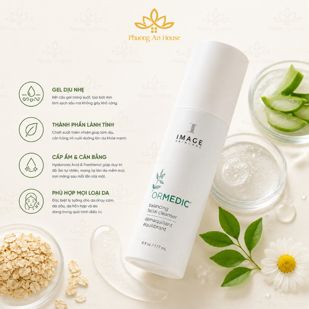 Sữa Rửa Mặt IMAGE Ormedic Balancing Facial Cleanser Làm Sạch Dịu Nhẹ Cân Bằng Da 177ml