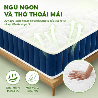 Nệm lò xo hai tầng lò xo Spring Mattress cao 20cm rộng 120/140/160/180cm thích hợp nhiều kiểu giường