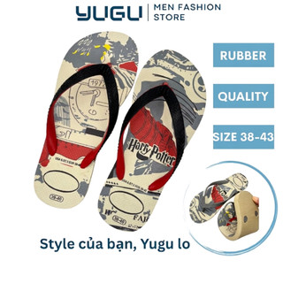Dép Kẹp Nam Tông Thái Lan, Dép Lào Xỏ Ngón Họa Tiết Ha_rry Size 38-43 Đế Cao Su Dẻo Dai Không Xẹp Lún Không Thấm Nước,FL