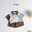 Bộ cotton cổ đức tay phối bé trai phối quần kaki, bộ thun cotton cổ đức bé trai Bernie
