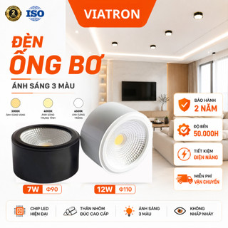 Đèn Ống Bơ Ốp Trần, Đèn led Ống Bơ 7W, 3 Màu ánh sáng, Đèn hành lang, mái hiên trang trí nhà đẹp