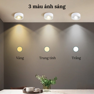 Đèn Ống Bơ Ốp Trần, Đèn led Ống Bơ 7W, 3 Màu ánh sáng, Đèn hành lang, mái hiên trang trí nhà đẹp