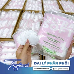 1 gói Bông tẩy trang tròn SenaDemar 225 pcs chất liệu 100% bông cotton - hạn 2028 CD486