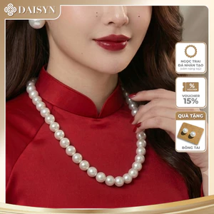 N659 vòng cổ áo bà ba, dây chuyền áo tấc 1 sợi ngọc trai nhân tạo 12mm sang trọng