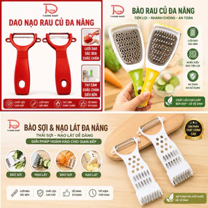 Bộ Dao Nạo Rau Củ Đa Năng 3 Trong 1 - Nạo Vỏ, Bào Sợi, Nạo Lát Tiện Dụng Cho Nhà Bếp