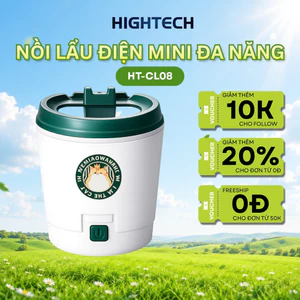 Ca nấu Mì Mini Đa Năng 1,2 Lít HT- CL08 Lồng Nồi (Trắng) Chống Dính, Công Suất 450W – HIGHTECH STORE