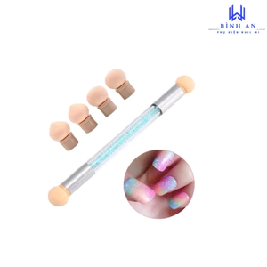 Cọ Nail Dặm Omber 2 Đầu Cán Đá, Chuyên Dụng Trong Ngành Nail [ Bình An ]