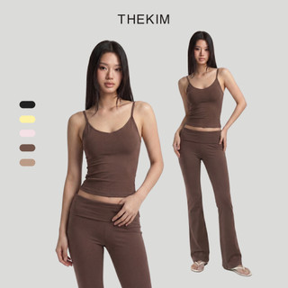 THEKIM Set bộ Yoga , Pilates , Daily Áo 3 lỗ ( có mút ngực ) và quần dài ống loe cạp gập mặc hàng ngày CS409410