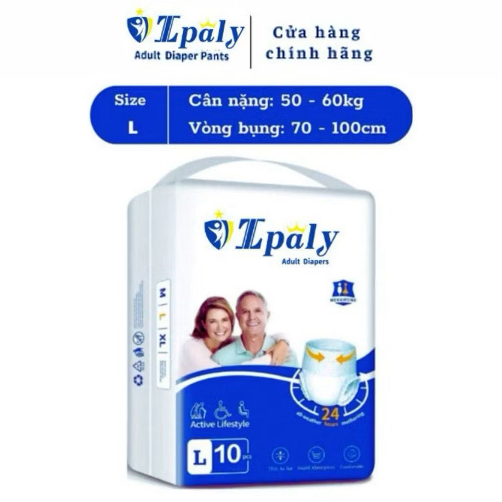Combo 100 miếng bỉm quần cho người già người lớn Ipaly, phù hợp trọng lượng từ 35kg đến 85kg