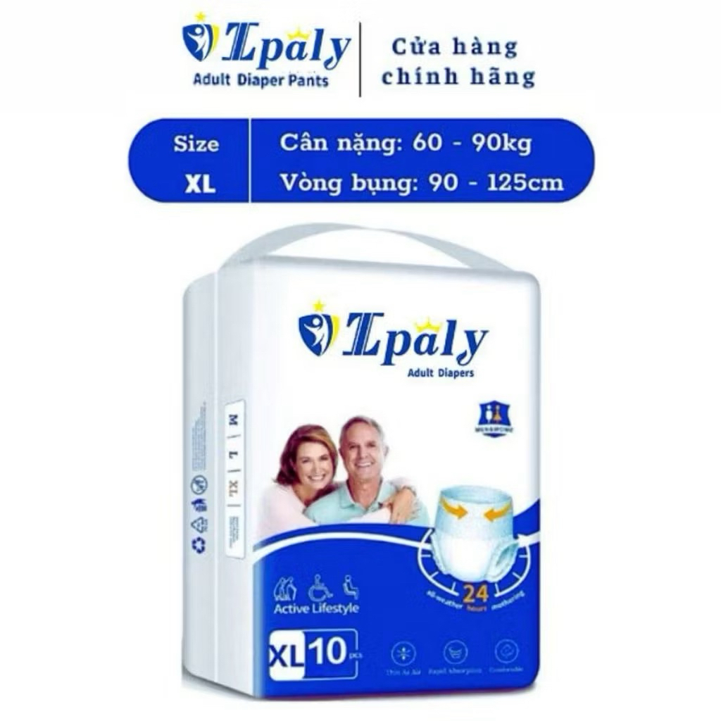 Combo 100 miếng bỉm quần cho người già người lớn Ipaly, phù hợp trọng lượng từ 35kg đến 85kg