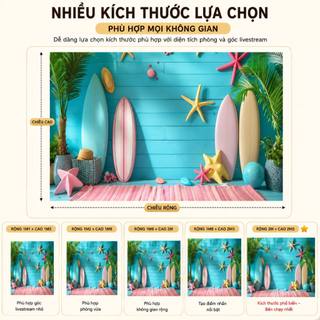 Phông nền biển xanh mây trời TS decor, background chụp ảnh, livestream decor quán cafe studio cao cấp