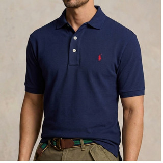Áo Polo nam thêu hình ngựa đỏ chất cotton cá sấu cao cấp, Áo thun cổ bẻ form Regular Fit lịch lãm