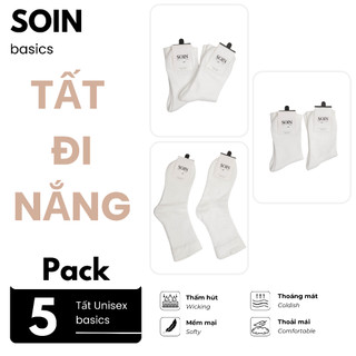 [ Combo 5 Đôi ] Tất Nữ Đi Nắng Cổ Cao SOIN Mỏng Mềm Mát Thoáng Khí