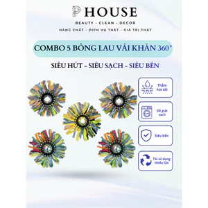 COMBO 5 Bông Lau Nhà Cotton Làm Bằng Vải Khăn Xuất Khẩu - Siêu Sạch - Siêu Nhẹ - Siêu Thấm Hút