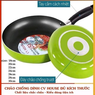 (Hàng Loại 1) (ComBo 2) Chảo size 26 tặng kèm size 20cm. Chảo Chống Dính CV House Hợp Kim Nhôm. (Ko dùng cho bếp từ)
