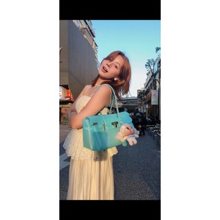Jelly bag size 34x19 M1, Túi xách nhựa trong kích thước chữ nhật dài, túi đeo vai 3 màu TCHOOSE