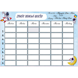 Set 2 thời khóa biểu cho cấp 1, cấp 2, cấp 3 đủ mẫu cute cho bé trai và bé gái 2026