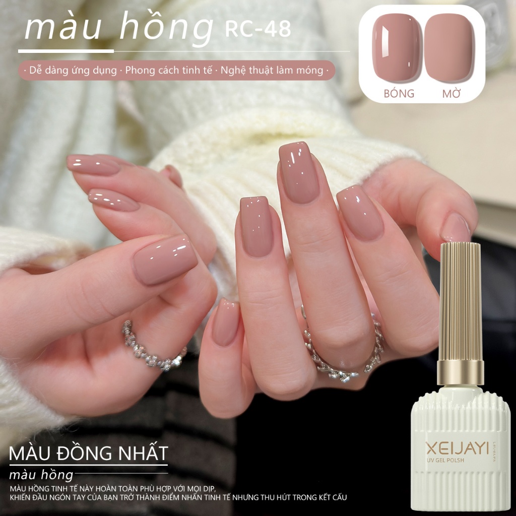 XEIJAYI 15ml - Sơn móng tay dạng gel màu hồng nâu mới, độ bóng lâu trôi, hoàn hảo cho việc tự làm nghệ thuật vẽ móng.