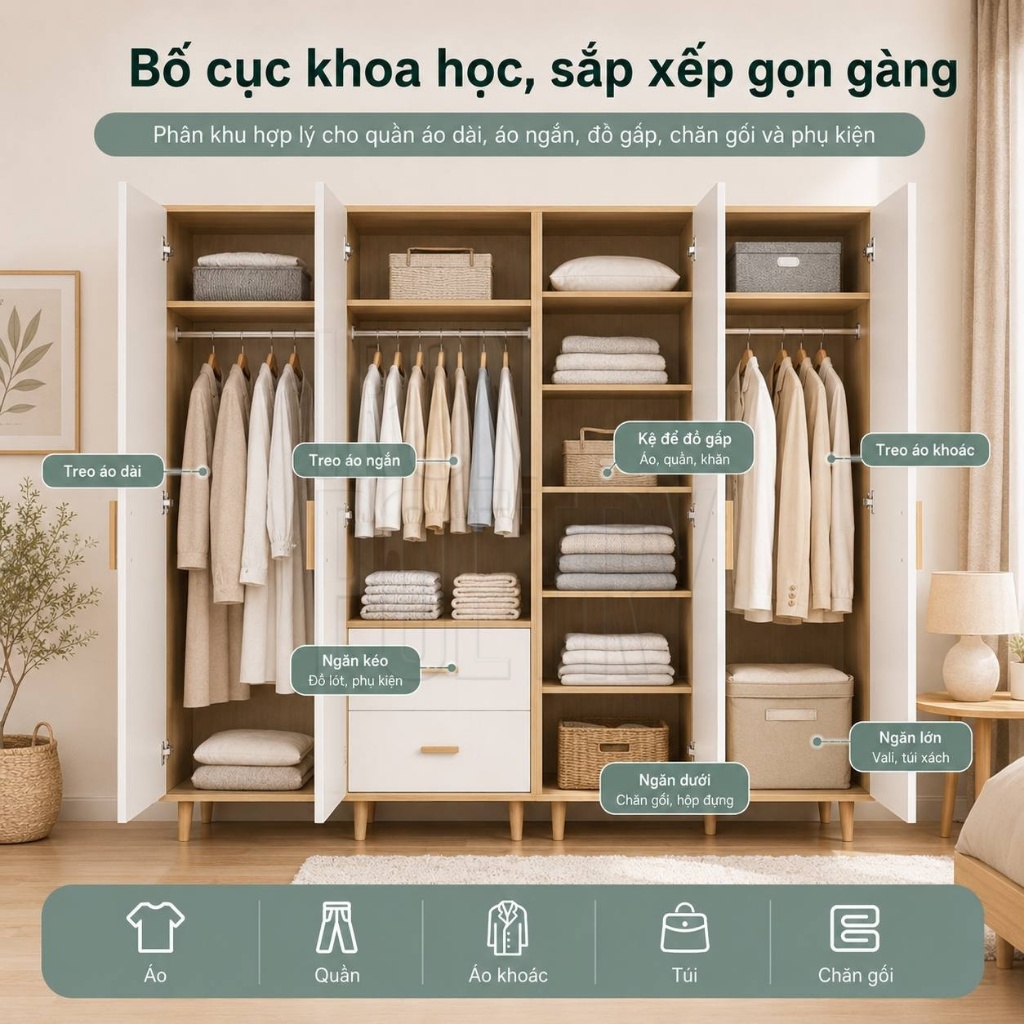 Tủ Quần Áo IRONPO 2 Cánh Kích Thước 60cm Hoặc 80cm Có Mẫu 2 Ngăn Kéo Thiết Kế Nhỏ Gọn Cho Phòng Ngủ